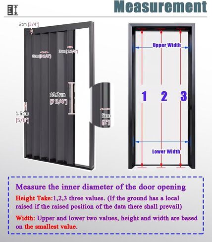 Brown Blackout Accordion Folding Door Screen - Aluminum Interior Privacy Door with Lock & Key, 44x80in Folding Closet Partition for Bedrooms & Front Door Privacy Solution in Kuwait