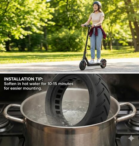استبدال إطار السكوتر الصلب مقاس 7x1.6 بوصة للسكوتر الكهربائي segway ninebot C2 Pro - متين وسهل التركيب، مناسب تمامًا، إطار أصلي بدون أنابيب لسكوتر Ninebot C2 pro in Kuwait