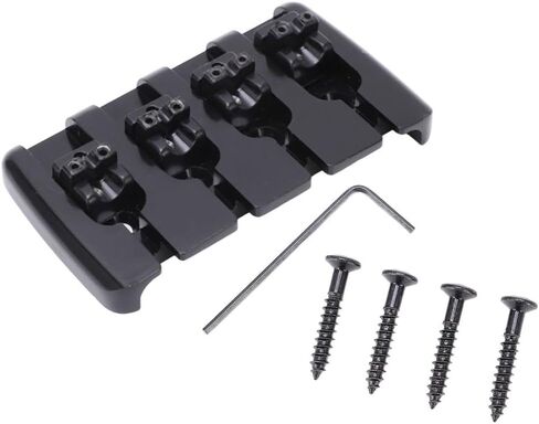 Bass Guitar Bridge - Fully Adjustable Metal Top Mount Tailpiece for Electric Bass & Guitars, Includes Wrench & Screws for Easy Installation‌(Silver) in Kuwait