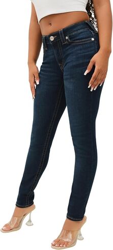 الدين الحقيقي للنساء هالي منتصف الارتفاع سوبر Super Super Lit Jeans Denim Single Edele Stitching in Kuwait
