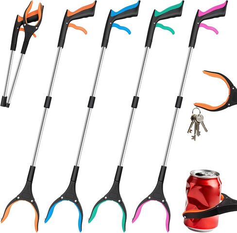 أداة JTIEO Grabber Reacher - مقبض طويل للغاية قابل للطي وأداة الوصول - 4 عبوات من أدوات التقاط عصا الالتقاط شديدة التحمل in Kuwait