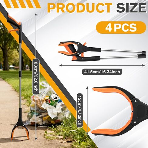 أداة JTIEO Grabber Reacher - مقبض طويل للغاية قابل للطي وأداة الوصول - 4 عبوات من أدوات التقاط عصا الالتقاط شديدة التحمل in Kuwait