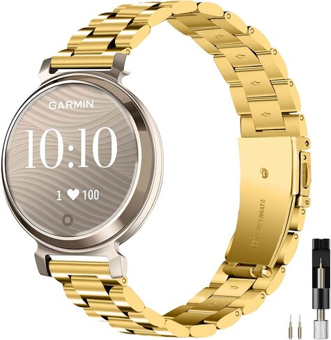 سوار Miimall المعدني متوافق مع Garmin Lily 1/2 Active Bands للنساء، خفيف الوزن، نحيف فاخر من الفولاذ المقاوم للصدأ سوار بديل أنيق قابل للتعديل لـ Lily 1/2/2 Active in Kuwait