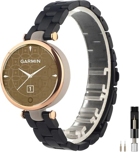 سوار Miimall المعدني متوافق مع Garmin Lily 1/2 Active Bands للنساء، خفيف الوزن، نحيف فاخر من الفولاذ المقاوم للصدأ سوار بديل أنيق قابل للتعديل لـ Lily 1/2/2 Active in Kuwait