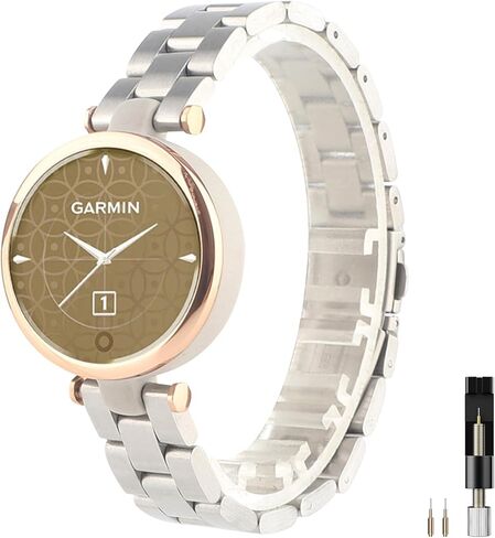 سوار Miimall المعدني متوافق مع Garmin Lily 1/2 Active Bands للنساء، خفيف الوزن، نحيف فاخر من الفولاذ المقاوم للصدأ سوار بديل أنيق قابل للتعديل لـ Lily 1/2/2 Active in Kuwait