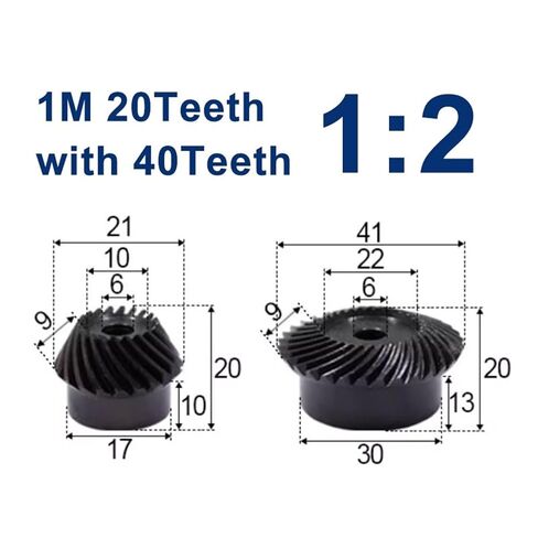45 # الصلب 1 متر 20 طن إلى 40 طن ترس مخروطي حلزوني M1 1:2 90 درجة نسبة قطر 6 مللي متر ثقب 1 مجموعة in Kuwait
