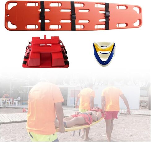 Emergency Spine Board Stretcher for Lifeguards - Medical Folding Rescue Backboard with Head Holder & Neck Brace for Water Emergencies & Rescue Operations in Kuwait