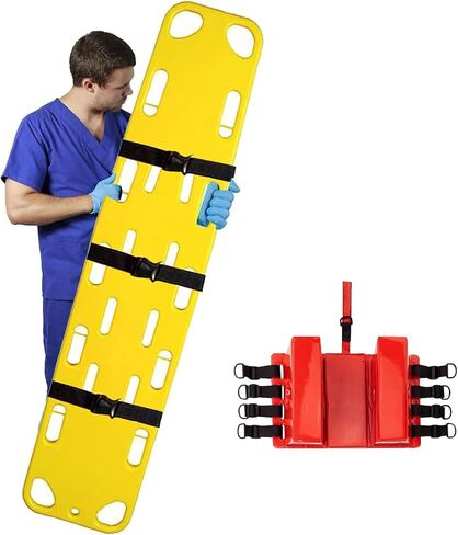 Waterproof Portable Spine Board for Water Rescue, First Responder Backboard Stretcher for Patient Transport, Durable Ambulance Spine Board - Red Emergency Equipment in Kuwait