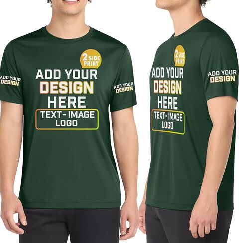 Custom Unisex UV Protection Shirt Add Your Logo Text Front Back Sleeves Lightweight Performance Tee in Kuwait