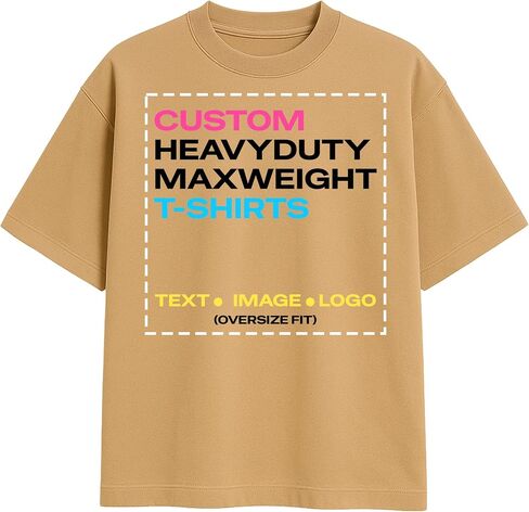 تي شيرت Gildan Hammer Maxweight مخصص - صمم النص/الصورة/الشعار الخاص بك - طباعة DTF طويلة الأمد، للجنسين 100% قطن in Kuwait