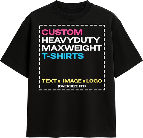 تي شيرت Gildan Hammer Maxweight مخصص - صمم النص/الصورة/الشعار الخاص بك - طباعة DTF طويلة الأمد، للجنسين 100% قطن in Kuwait