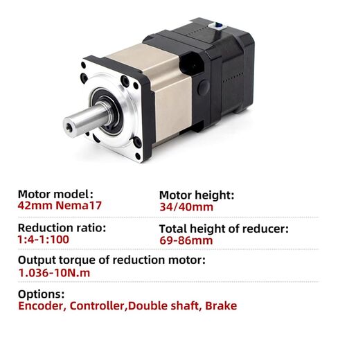 1pcs Motor Nema 17 Square Flange 42mm Planetary Reducer Stepping Low Geared Stepper with Gearbox(Reduction Ratio 5,42x34mm) in Kuwait