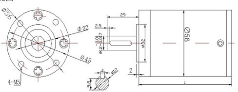 1pcs/lot Planet Reducer 56mm Speed Ratio 13:1 15:1 18:1 Round Input Flange for DC Motor with Shaft Diameter 6mm or 6.35mm(6.35mm,18 to 1) in Kuwait