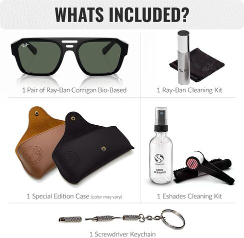 RAY-BAN RB4397 Corrigan Bio Square-Round Roundsistes Grasshes مع حزمة مجموعة النظارات الرسمية in Kuwait