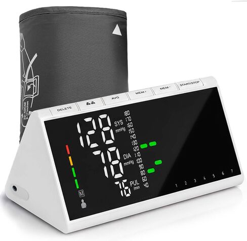 Dr. Aid Wrist Blood Pressure Monitor - Digital BP Machine with Adjustable Blood Pressure Cuff (13.5–19.5 cm), Large LED Display, Dual-User Memory (90 Each), WHO Indicator, Movement & Cuff-Fit Alerts in Kuwait