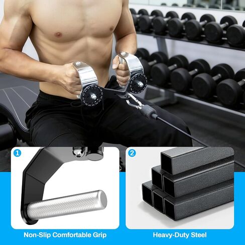 HXD-ERGO 360° Rotating LAT Pull Down Bar Set, LAT Pulldown Attachments with 16 Lockable Angles, 3 Grip Widths Cable Machine Attachment for Full Body Workout, Home Gym Equipment in Kuwait
