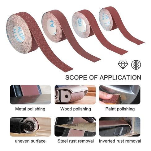 4pcs 1''x20'' Sanding Belt Sandpaper Roll Set 80 240 320 400 Grit Abrasive Rolls Grinding Polishing Belt Wood Metal Work in Saudi Arabia