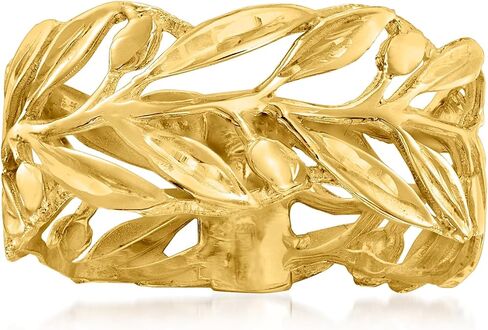 Ross-Simons الإيطالية 14kt الذهب الصفراء حلقة أوراق Openwork. حجم 10 in Kuwait