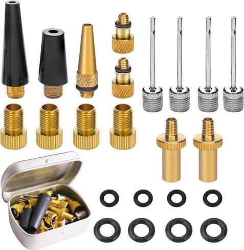 23PCS Universal Ball Pump Needle Kit for Basketball Football Bicycle Tires with Multi-Valve Adapter DV AV SV Portable Sports Ball Inflator Accessories in Kuwait