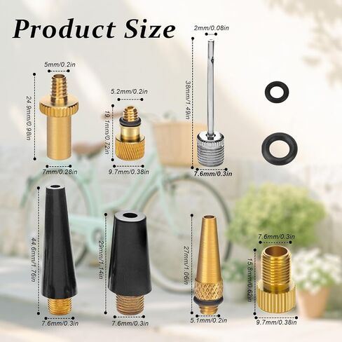 23PCS Universal Ball Pump Needle Kit for Basketball Football Bicycle Tires with Multi-Valve Adapter DV AV SV Portable Sports Ball Inflator Accessories in Kuwait
