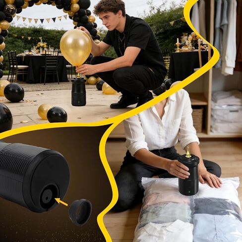 Balloon Pump Electric with Battery, 2-in-1 Electric Air Pump | For Long Balloon Inflator Blower Machine, Birthday Party Celebration Balloons Decorations,260/160,Foil, Latex Balloons in Kuwait