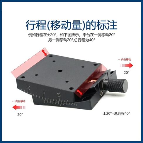 GFG40 Manual Angle Measuring Instrument Dovetail Groove XY60 Worm Gear Arc-Shaped Position Slide Table 1Pcs(GFG40-25X轴) in Kuwait