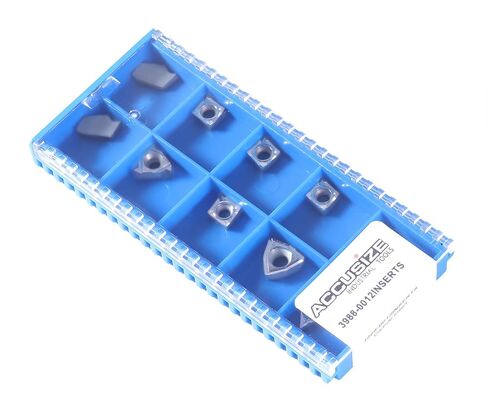 Accusize Carbide Insert Set for 1/2 in Turning Tool, 10 Pc, for Aluminum | C6 Carbide Replacement Set for 3988-0012 with GTN-2LH, 11ER A60-LH, CCGT21.51-LH, DCGT21.51-LH, WCGT2.52-AF, 3988-0012INSERTS in Kuwait