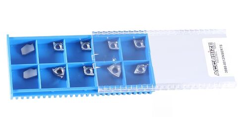 Accusize Carbide Insert Set for 1/2 in Turning Tool, 10 Pc, for Aluminum | C6 Carbide Replacement Set for 3988-0012 with GTN-2LH, 11ER A60-LH, CCGT21.51-LH, DCGT21.51-LH, WCGT2.52-AF, 3988-0012INSERTS in Kuwait