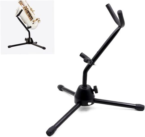 Karlak Saxophone Tripod Holder Stand Foldable Durable for TenorAlto Sax Black Metal Portable Detachable for Music Tool in Kuwait