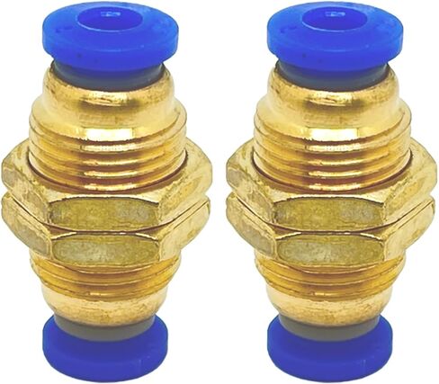 5pcs PM-4(4mm) OD Bulkhead Union Fitting,Brass Push To Connect Tube Fitting,PM Pneumatic Bulkhead Connector For Oil,Instrumentation in Kuwait