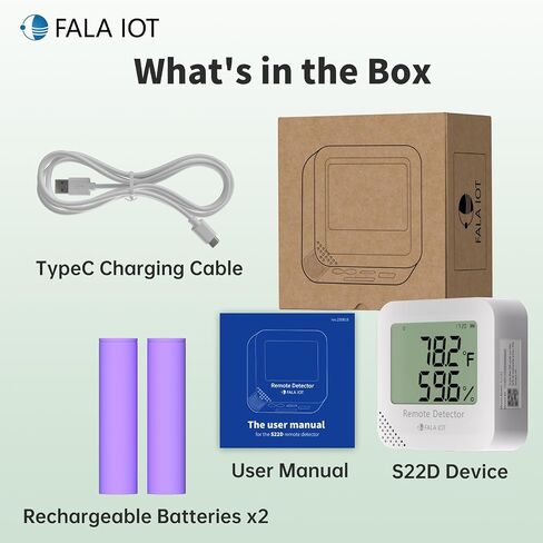 WiFi Temperature & Humidity Monitor, No Subscription 24/7 Remote Temp Sensor with Email, Text Alerts, Sound & Light Alarm, Idea for RV, Pet, Greenhouse, Farm, Freezer, Server Room,S22D in Kuwait