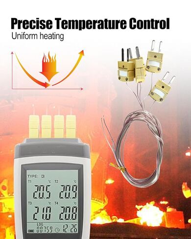 5Pcs High Accuracy K Type Mini-Connector Thermocouple Temperature Probe Sensor Measure Range -200°C~260°C (-328°F~500°F), 1 Meters Long in Kuwait