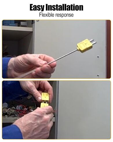5Pcs High Accuracy K Type Mini-Connector Thermocouple Temperature Probe Sensor Measure Range -200°C~260°C (-328°F~500°F), 1 Meters Long in Kuwait