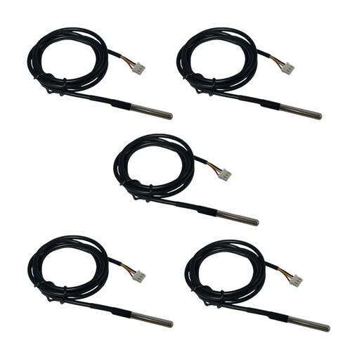 5pcs Waterproof DS18B20 Digital Temperature Sensor is 1 Meter Long with XH2.54 * 3pin Terminals in Kuwait
