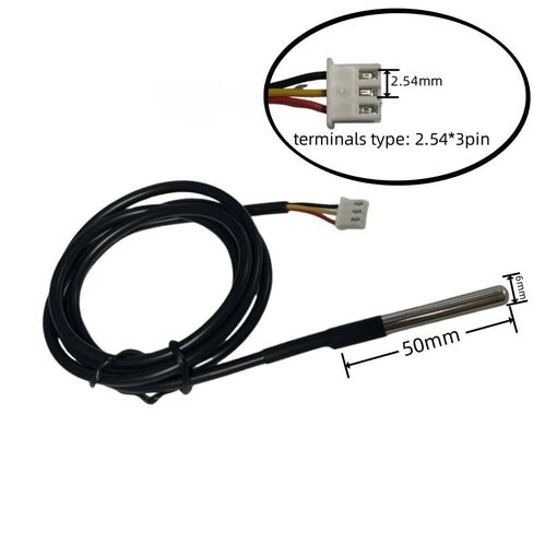 5pcs Waterproof DS18B20 Digital Temperature Sensor is 1 Meter Long with XH2.54 * 3pin Terminals in Kuwait
