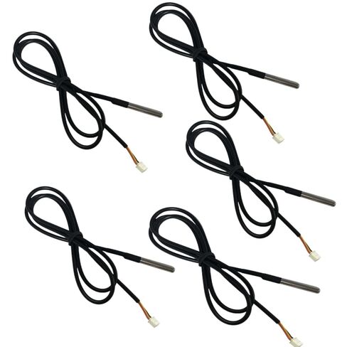 5pcs Waterproof DS18B20 Digital Temperature Sensor is 1 Meter Long with XH2.54 * 3pin Terminals in Kuwait