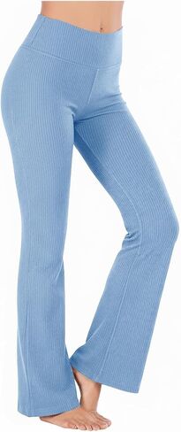 Flare Womens Yoga Pants Straight Leggings Bottoms Wide Leg Pant Soft High Waist Bootcut Leggings Tummy Control Sweatpants in Kuwait