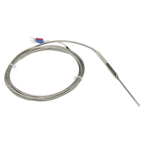 K J Type 2m Metal Screening Cable 50mm Probe Sheathed Thermocouple Temperature Sensor 1Pcs in Kuwait