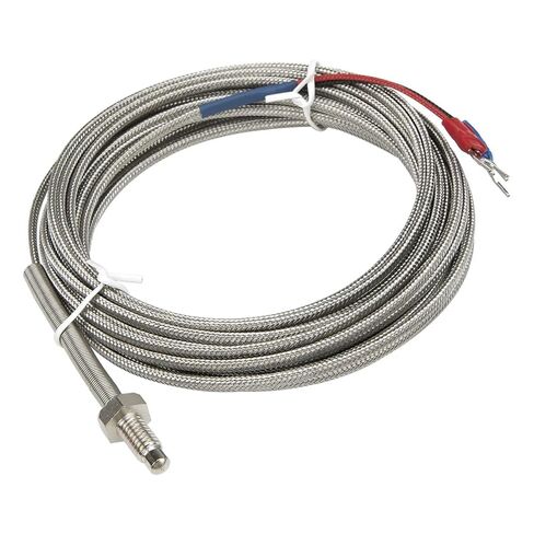 K Type M6 Bolt Head Spring Protected 5m Metal Screening Cable Screw Thermocouple Sensor 1Pcs | K in Kuwait