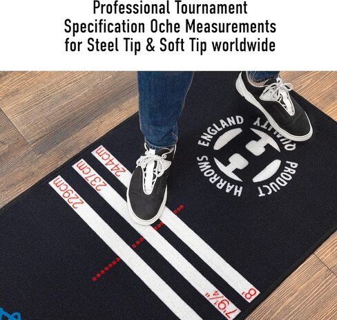 Harrows Darts Mat with Oche I Floor Protection I Non Slip I Professional Darts Mat Rubber Backing in Kuwait