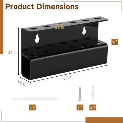 2 PCS Black Acrylic Dart Holders, Wall Mounted Dart Rack for 6 Each, Wall Darts Storage and Display Shelf with Screws & Dual-Sided Adhesive Pads for Steel Tip and Soft Tip Darts in Kuwait