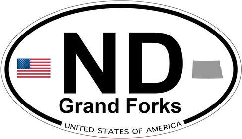 Grand Forks, North Dakota Oval Sticker in Kuwait