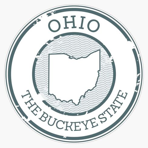 ملصق من الفينيل مضاد للمياه من HOF Trading Ohio - The Buckeye State (ختم) ملصق جداري لنافذة الكمبيوتر المحمول مقاس 5 بوصات (HOF-VETERAN-STICKERS-417) in Kuwait
