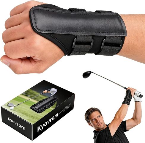 Golf Wrist Brace for Swing Training Aid with Medical Splint - Adjustable Wrist Hinge Trainer for Golfers, Left Right Handed Support for Injury Recovery, Men Women in Kuwait