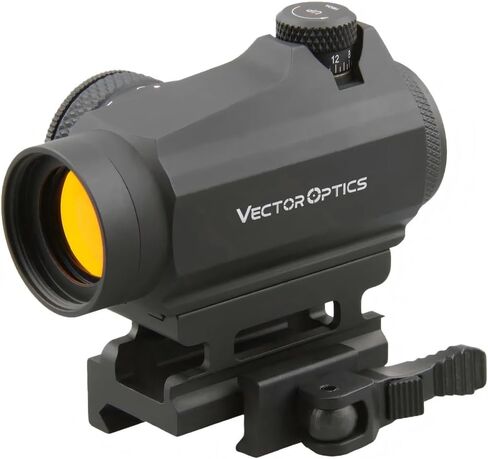 Vector Optics 1x22 Red Dot Scope، جهاز رؤية منعكس مدمج، فصل سريع، 3 MOA Dot Size مع حامل Picatinny مرتفع، ارتفاع مركزي 1.5 بوصة، SCRD-12II in Kuwait