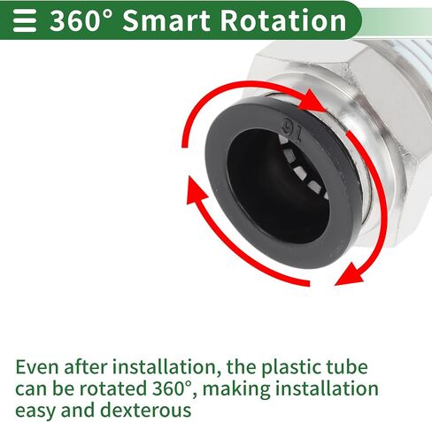 Push to Connect Air Fittings 5/8" Male Thread Air Line Quick Connector Plastic Nickel-plated Copper 3/4"NPT 5 Pcs Black Silver Tone in Kuwait