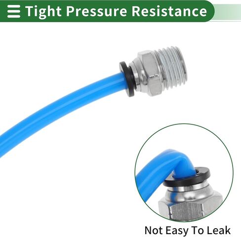Push to Connect Air Fittings 5/8" Male Thread Air Line Quick Connector Plastic Nickel-plated Copper 3/4"NPT 5 Pcs Black Silver Tone in Kuwait