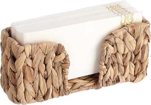 Sumnacon Guest Towel Napkin Holder, Vertical Water Hyacinth Napkin Holders for Table, Counter, Bathroom, Kitchen, Farmhouse Rectangle Napkins Basket Tray for Paper Napkins, Natural Home Office Decor in Kuwait
