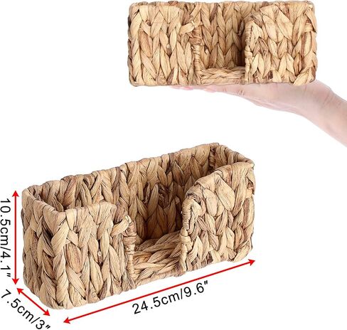 Sumnacon Guest Towel Napkin Holder, Vertical Water Hyacinth Napkin Holders for Table, Counter, Bathroom, Kitchen, Farmhouse Rectangle Napkins Basket Tray for Paper Napkins, Natural Home Office Decor in Kuwait