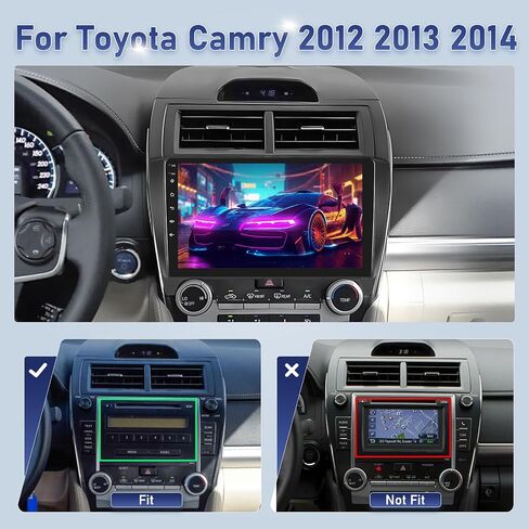 [4G+64G] راديو سيارة لسيارة Toyota Camry 2012 2013 2014 مع Carplay لاسلكي/Android Auto، شاشة لمس Volxcereo 10 بوصة تدعم نظام تحديد المواقع العالمي، بلوتوث، SWC، صوت EQ DSP in Kuwait